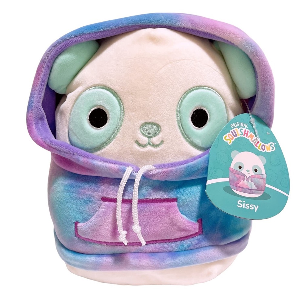Squishmallows Hoodie Animal Squad Plush Toy (8" Sissy The Panda)